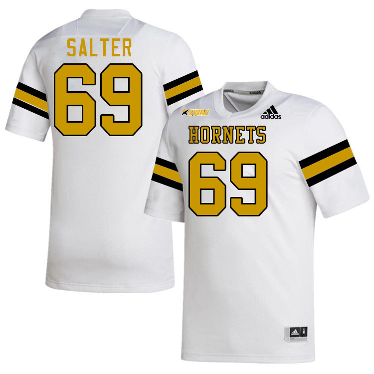 Alabama State Hornets #69 Keeundra Salter College Football Jerseys Stitched Sale-White